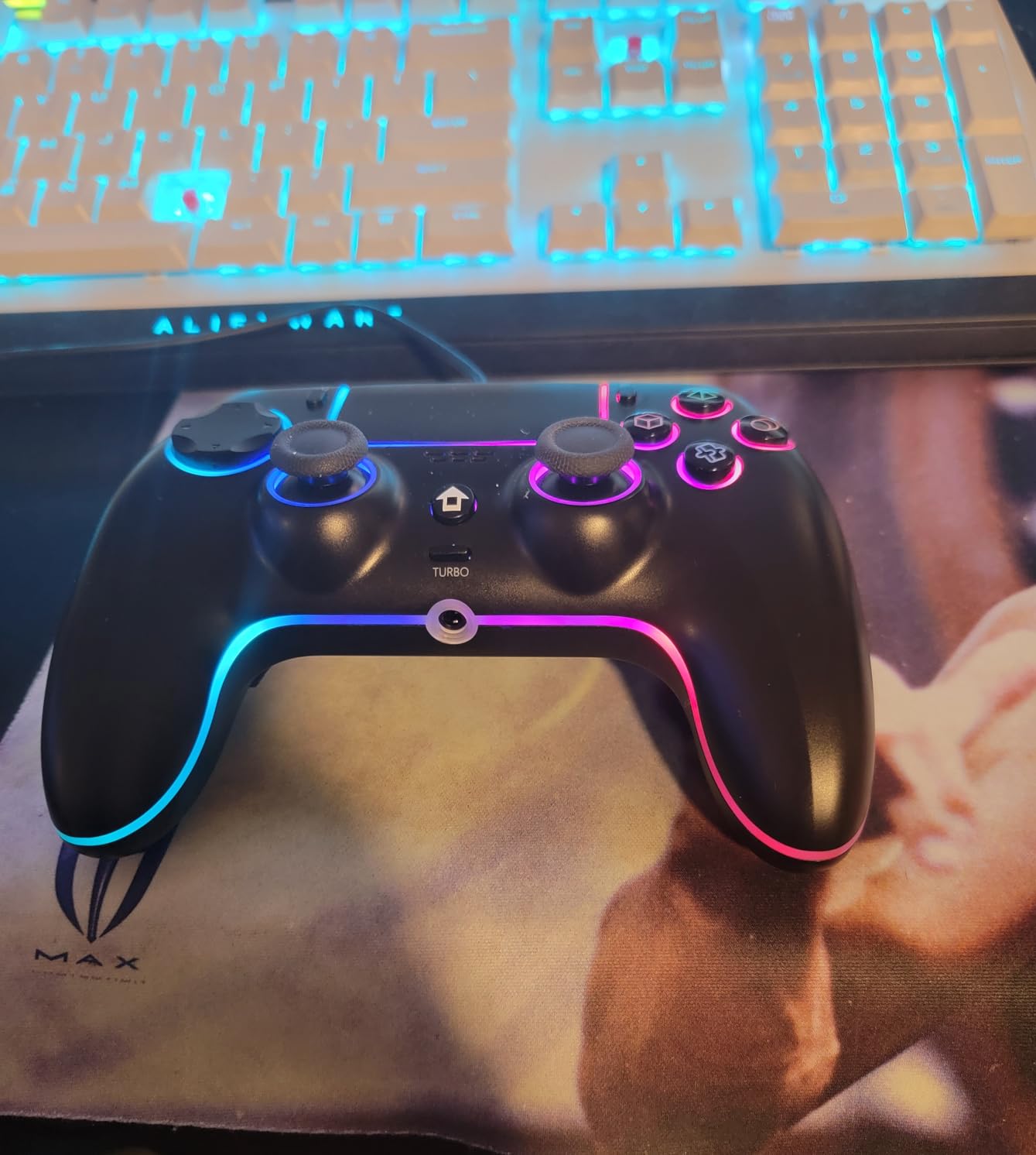 MYSTILUCK Wireless Controller For PS-5/Pro/PC/MAC/iOS/Android/Steam Deck, Gamepad with 7 Color RGB Lighting/Hall Effect Joystick/Dual Vibration/Turbo/Programmable/Headset Jack/Touchpad/1500 mAh Battery Customer Review MYSTILUCK Wireless Controller For PS-5/Pro/PC/MAC/iOS/Android/Steam Deck, Gamepad with 7 Color RGB Lighting/Hall Effect Joystick/Dual Vibration/Turbo/Programmable/Headset Jack/Touchpad/1500 mAh Battery - Customer Photo 4