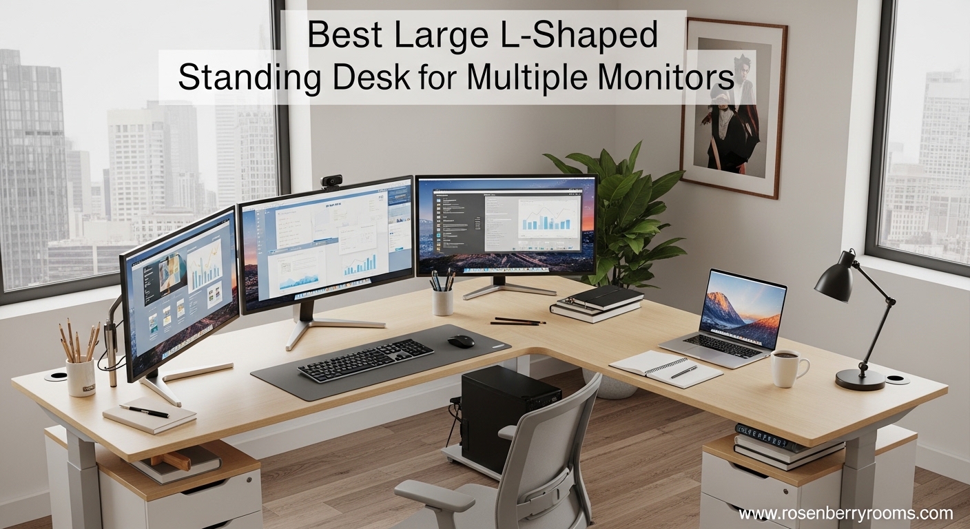 Best Large L-Shaped Standing Desks for Multiple Monitors