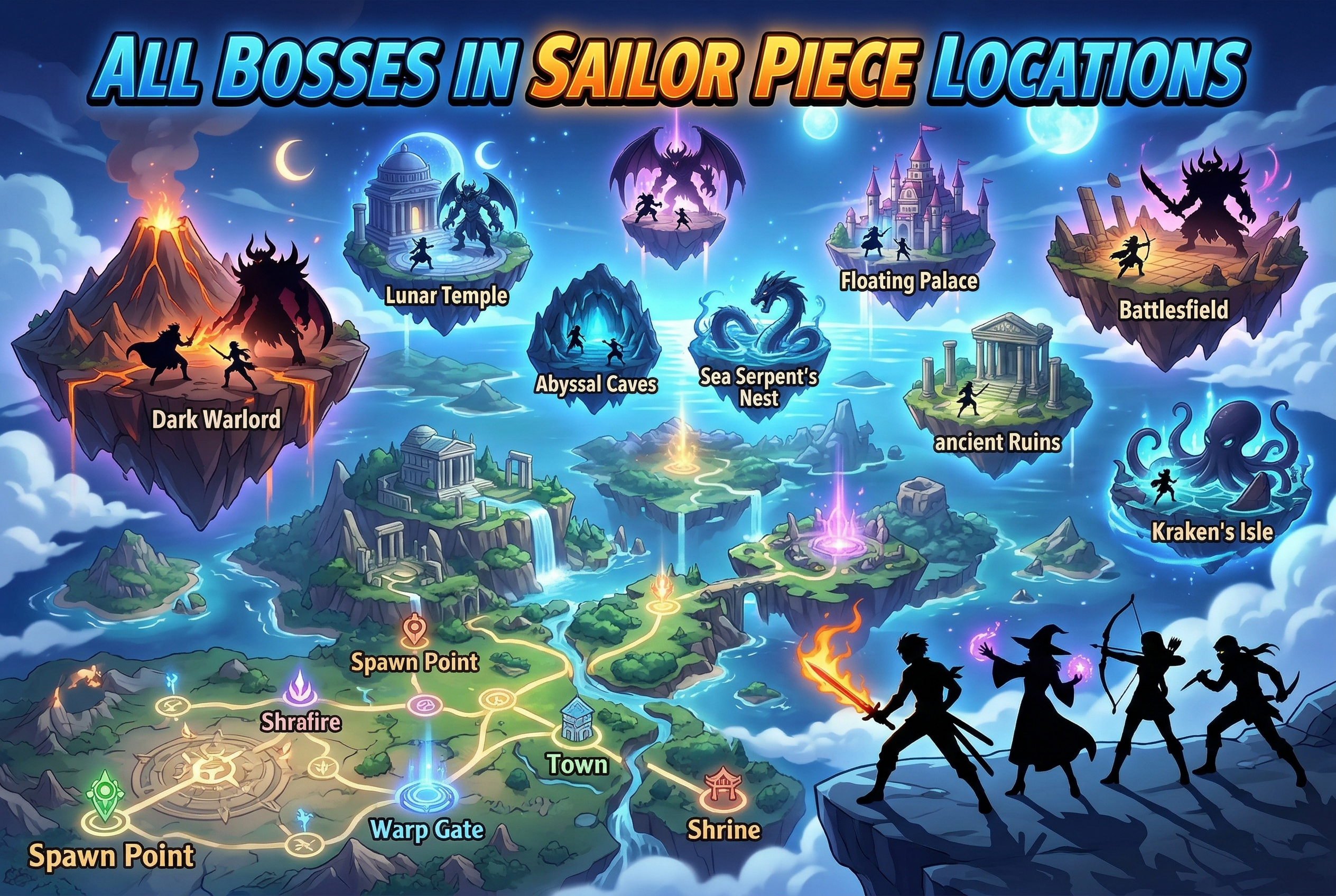 All Bosses in Sailor Piece: Locations
