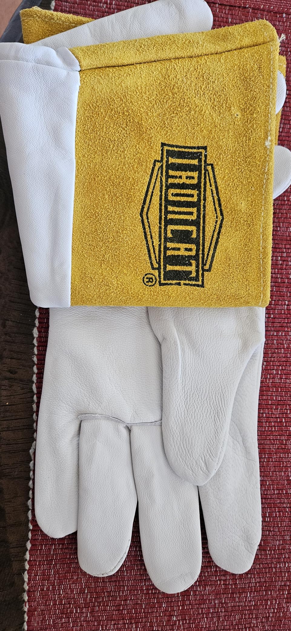 IRONCAT 6141 Kidskin TIG Welding Gloves - Large, Kevlar Thread Welding Gloves with 4 in. Gold Cuff, Straight Thumb, Pearl, Natural customer photo 1
