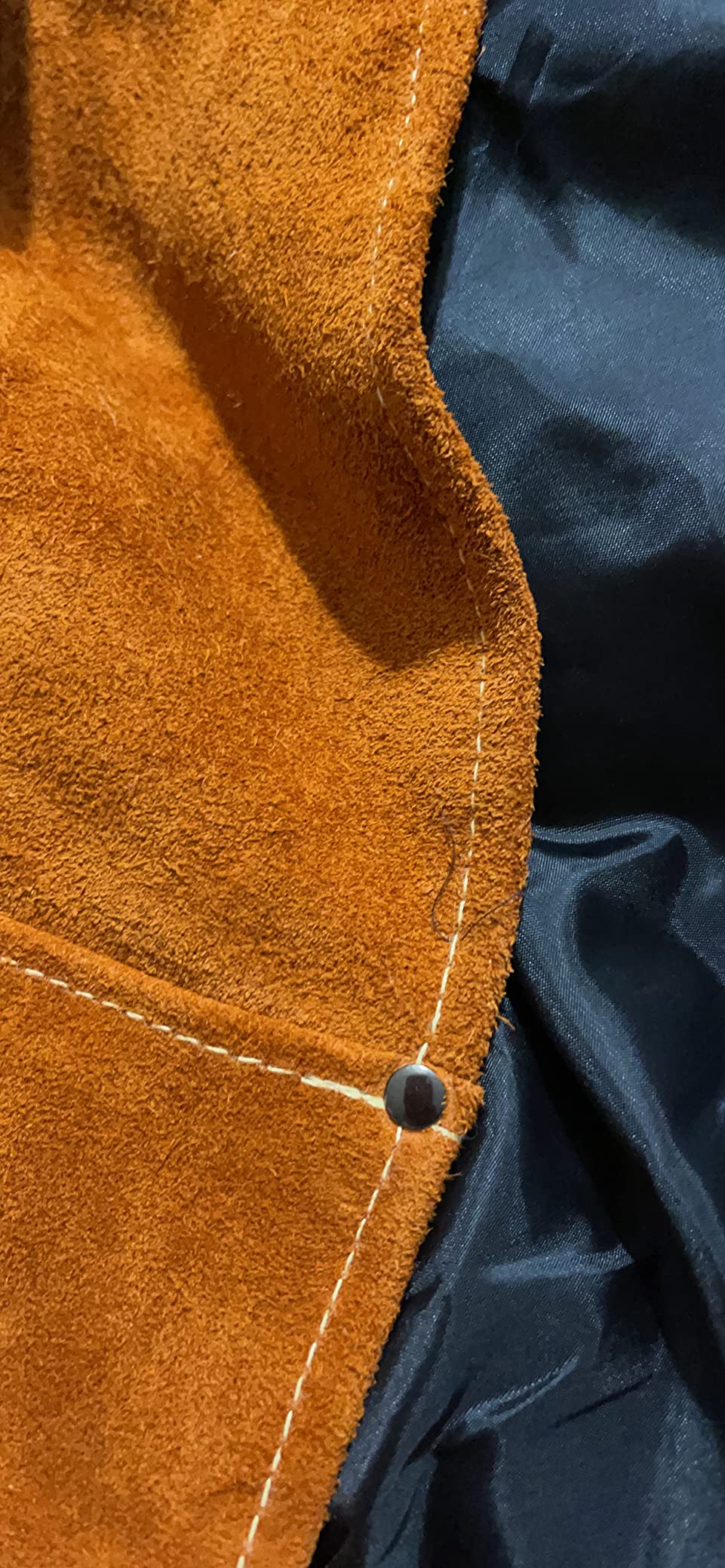 Leather Welding Apron with 6 Pockets - Heat & Flame-Resistant Apron, 24'' X 42'', Adjustable M to XXXL customer photo 2