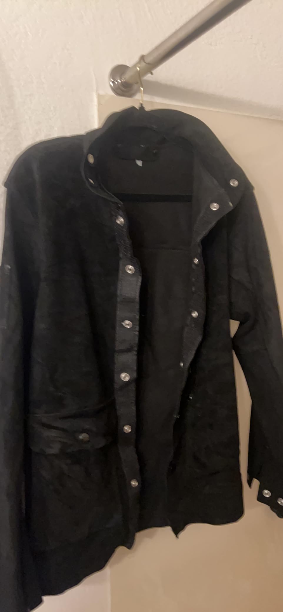 Black Leather Welding Jacket, Heavy Duty FR Split Cowhide Leather Work Safety Jackets, Welder Jackets for Men & Women customer photo 2
