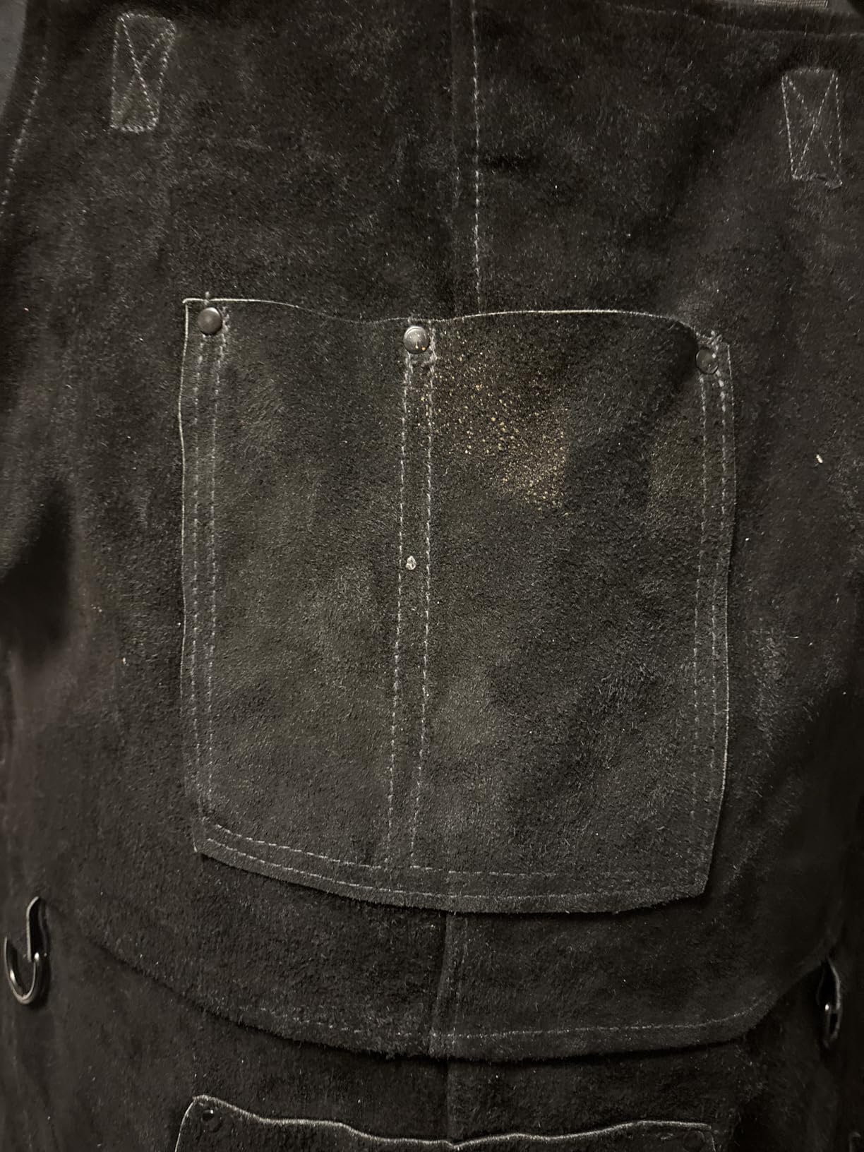 LeaSeek Leather Welding Apron,Heat & Flame-Resistant Heavy Duty Work Apron with 6 Pockets,Woodworking Shop Apron customer photo 2