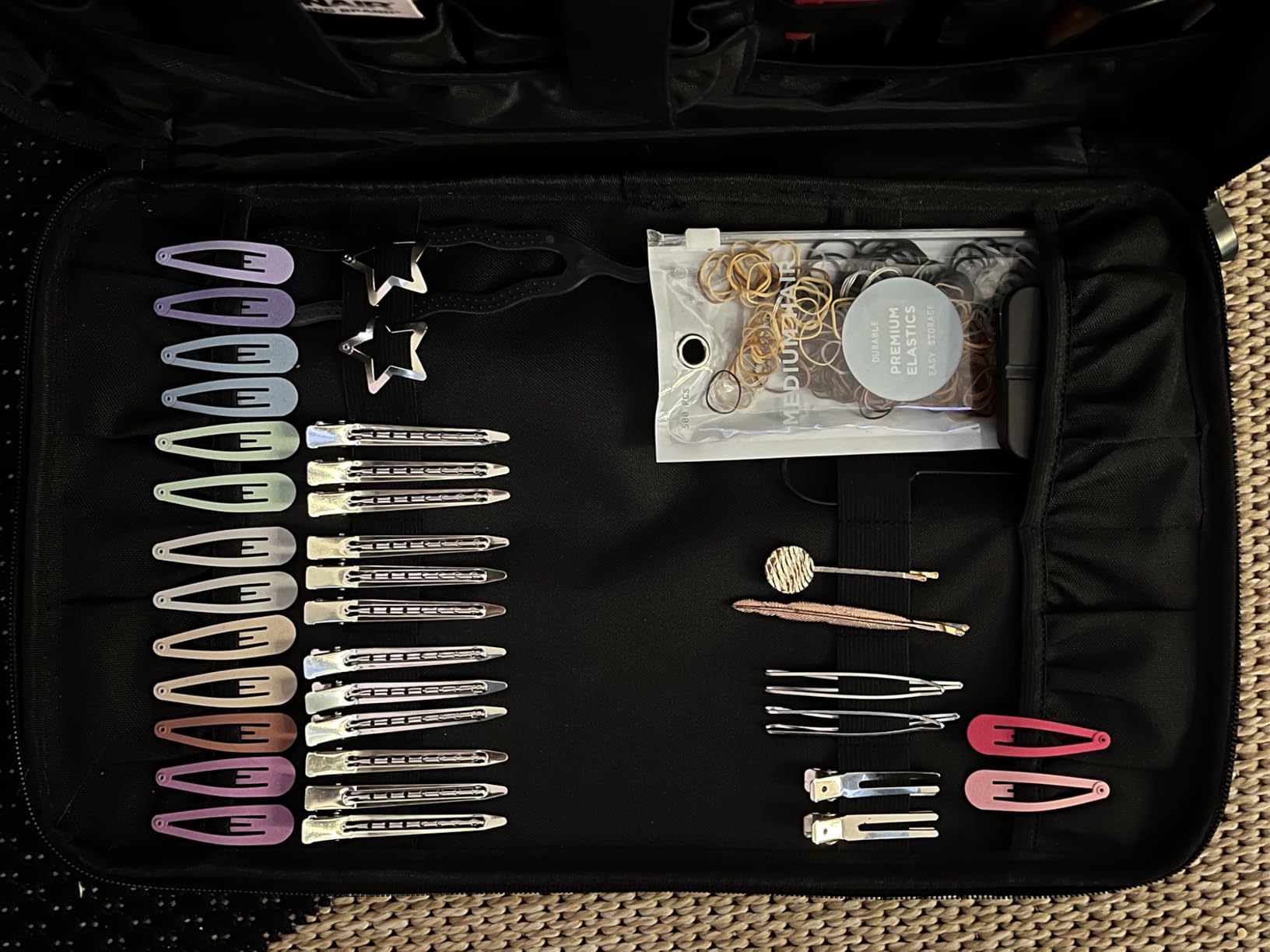 Large Capacity Hairdresser Bag with Adjustable Dividers, Black | Travel Barber Case Holds Various Hair Cutting Tools, NO ACCESSORIES. customer photo 1