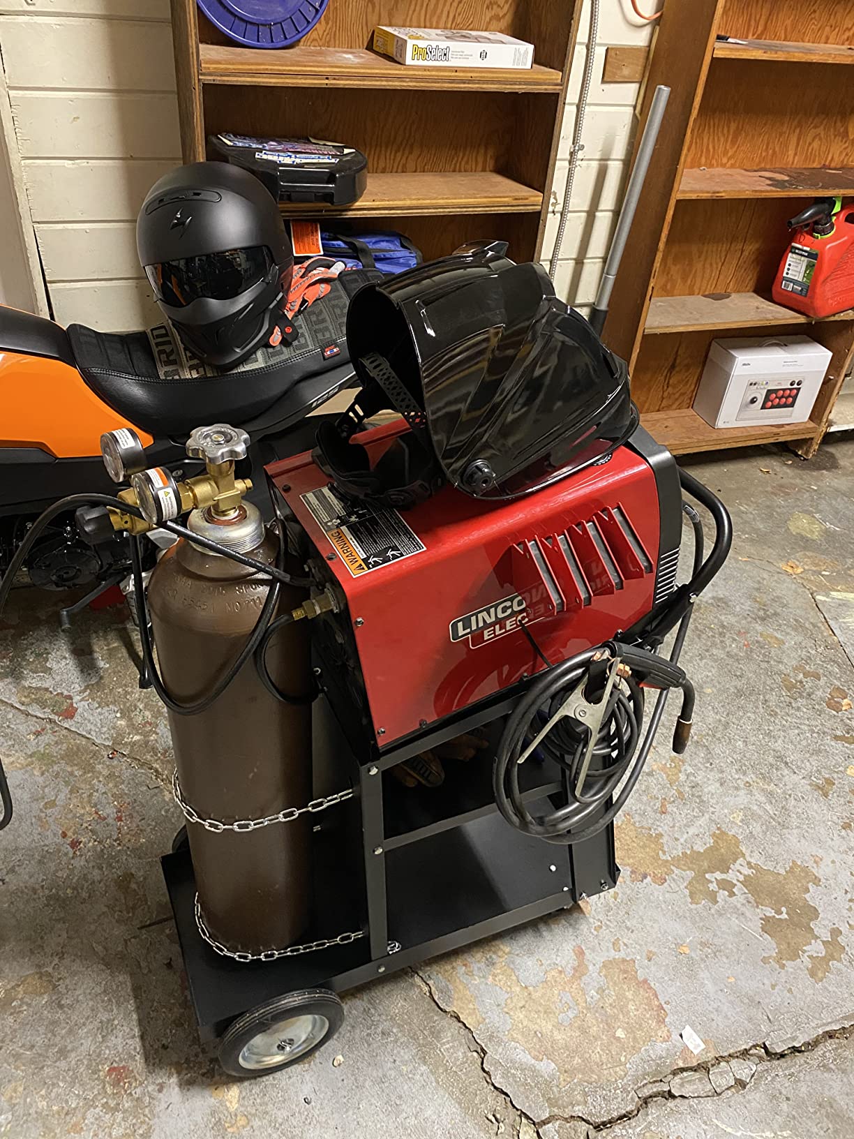 Welding Cart, Welding Carts for MIG/TIG Welder and Plasma Cutter, Black customer photo 1