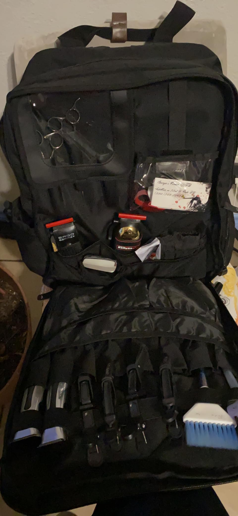 Large Capacity Barber Case, Travel Hairdresser Bag, Black | Holds Various Hair Cutting Tools. customer photo 2