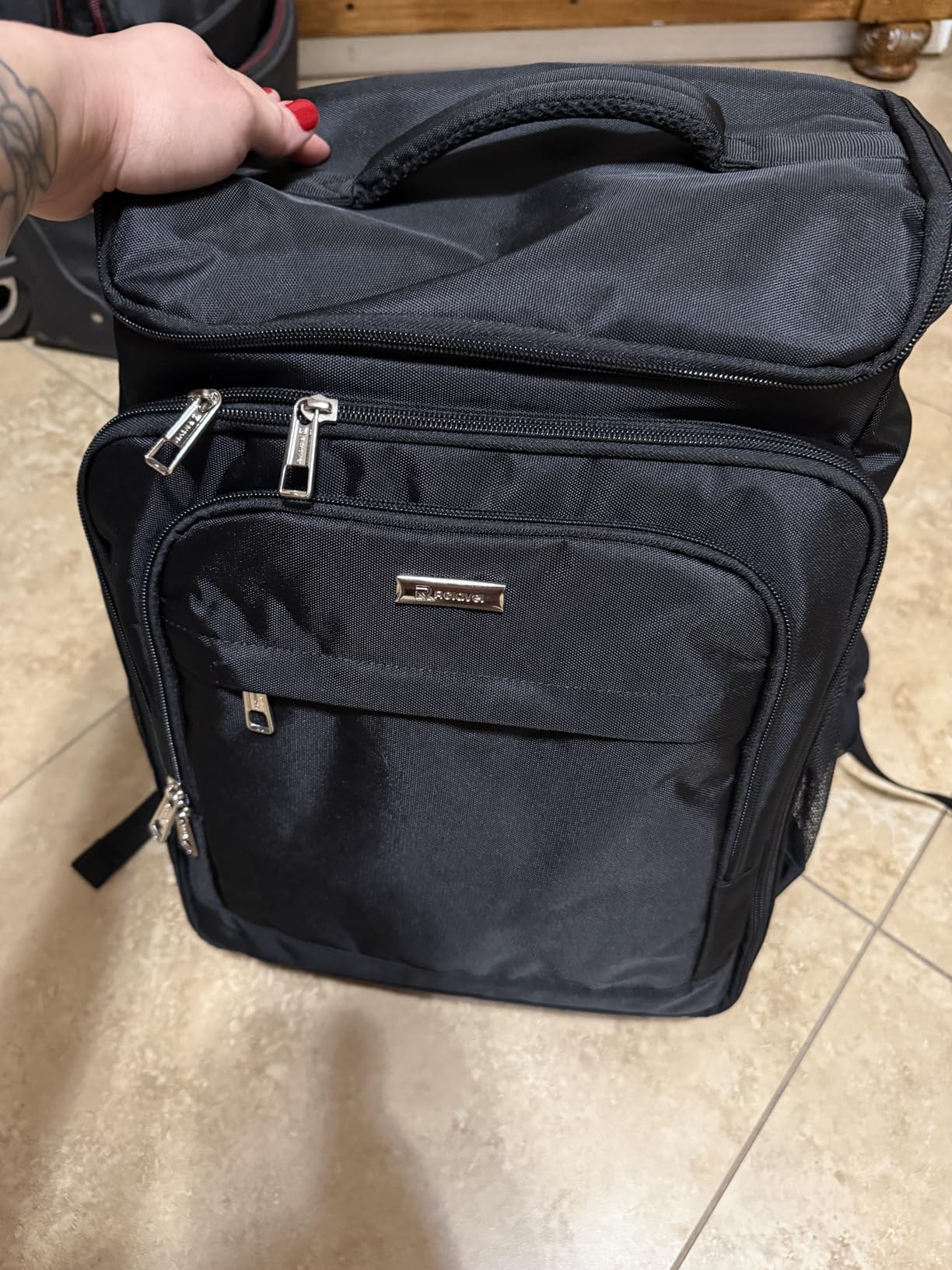 Relavel Barber Bag, Hair Tools Travel Bag, Barber Cases for Clippers and Supplies, Hairstylist Backpack Hairdresser Cosmetology Case for Hair Cutting Tools, Hair Salon Hairdresser Must Haves, Black customer photo 1